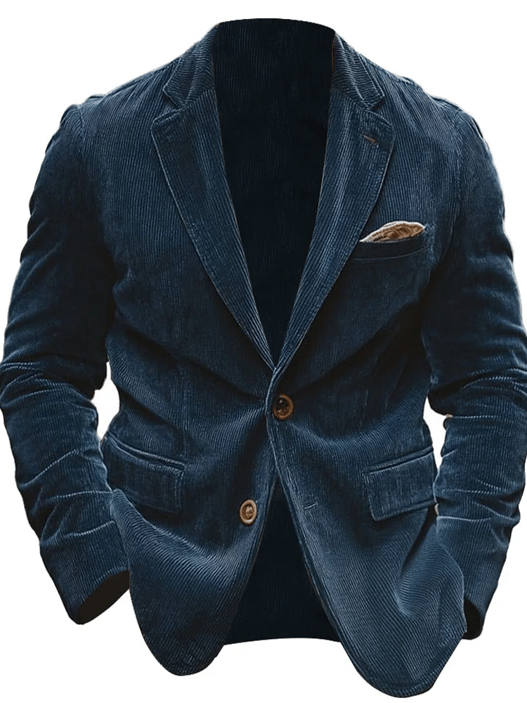 Men's mid-length outdoor corduroy jacket