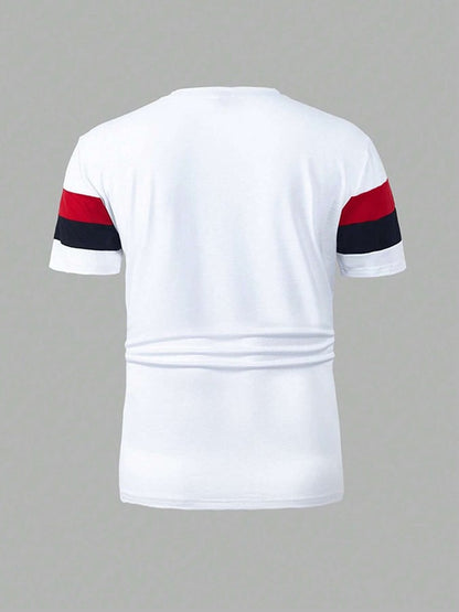 Men's Retro Letter Print Casual T-shirt