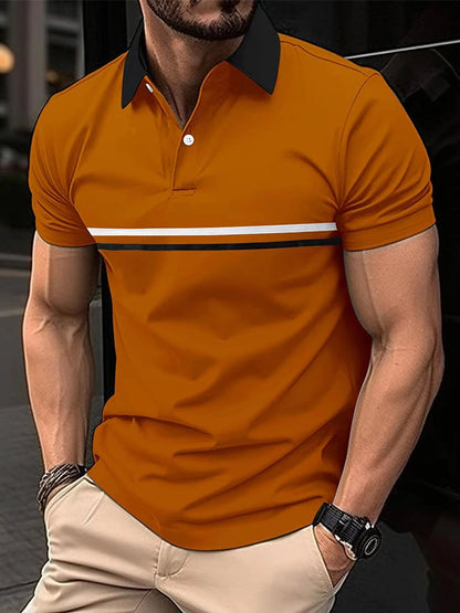 Sports Casual Slim Fit Short Sleeve Half Button Polo Shirt
