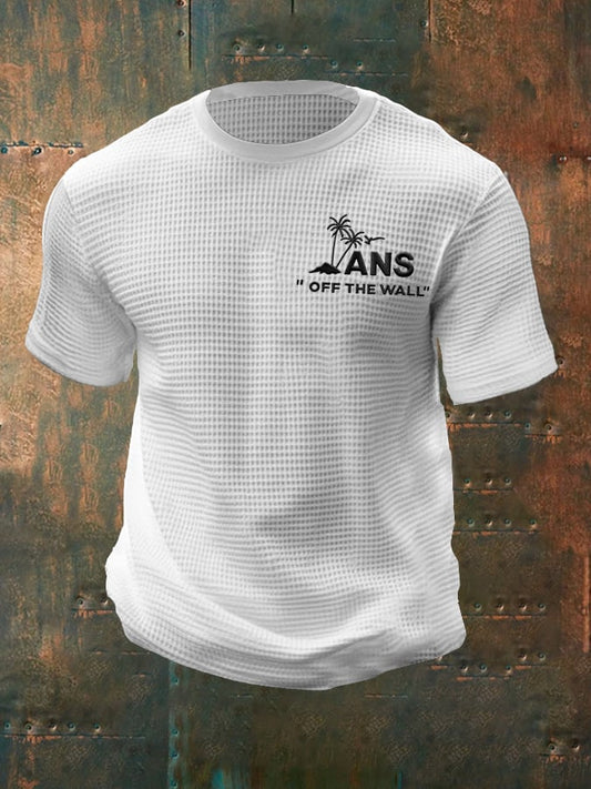 Men's Casual Sports Logo Waffle T-Shirt