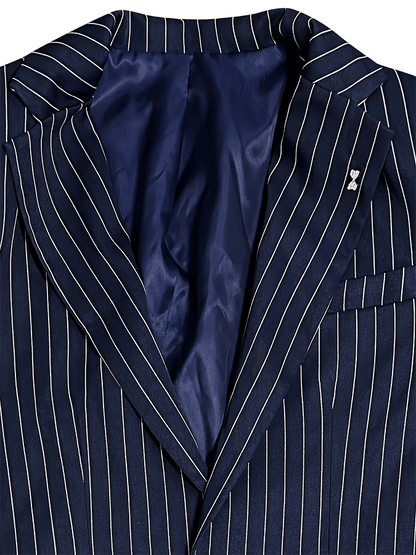 Men's Fashionable Stripe Design Single-Breasted Pocket Design Casual Suit