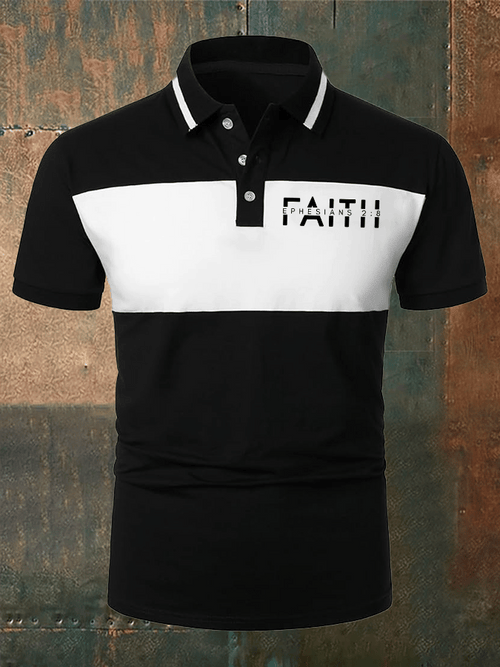 Men's Faith Printed Casual Polo Shirt