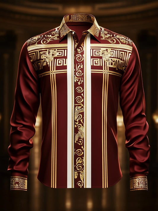 Men's Satin Luxe Long Sleeve Button Down Shirt