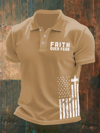 Men's Casual Contrast Color Faith Polo