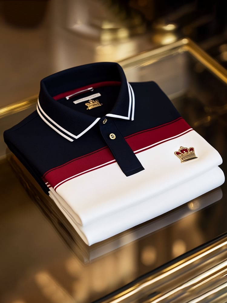Men's Business Casual Button Short Sleeve Polo Shirt