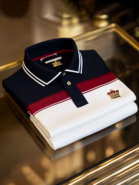 Men's Business Casual Button Short Sleeve Polo Shirt