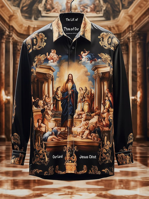 Men's Satin Luxe The Life of Our Lord Jesus Christ Shirt