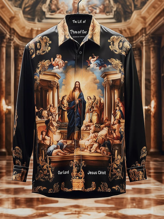 Men's Satin Luxe The Life of Our Lord Jesus Christ Shirt