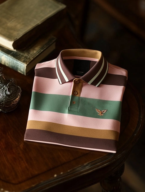 Men's Business Casual Eagle Button Short Sleeve Polo Shirt
