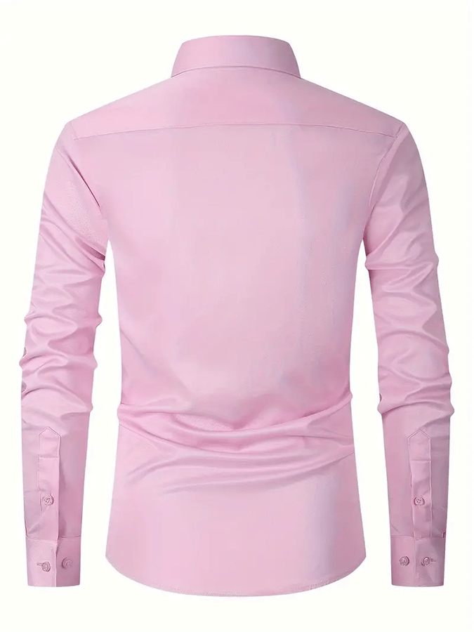 Men's Solid Color Design Business Casual Shirt