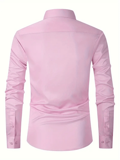 Men's Solid Color Design Business Casual Shirt