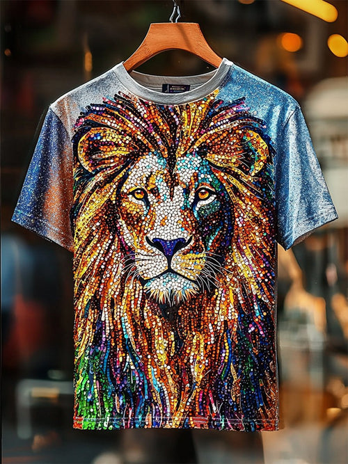 Men's Business Luxury Printed  Cotton Short Sleeve T-Shirt