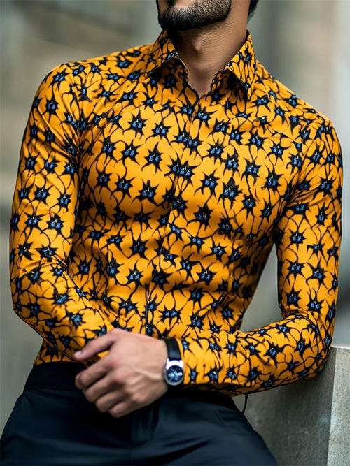 Men's Satin Luxe Long Sleeve Button Down Shirt