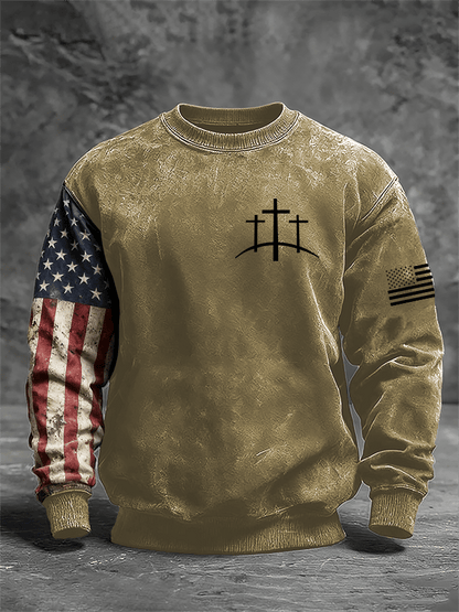 Men's Faith Print Crew Neck Sweatshirt