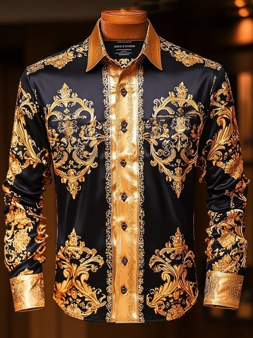 Men's Satin Luxe Long Sleeve Button Down Shirt