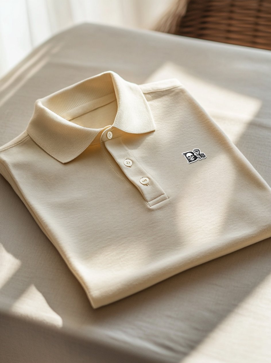 Men's Business Casual Button Short Sleeve Polo Shirt