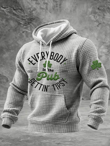 Men's St. Patrick's Day Print Checkered Hoodie