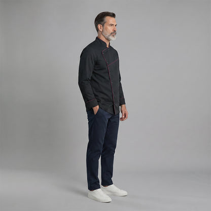 Men's Loose-Fit Long-Sleeve Multi-Button Dress Shirt