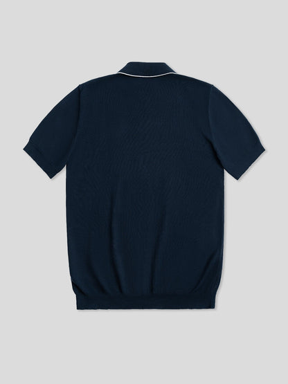 GentleKnit Contrast Color Short Sleeve Knitted Polo