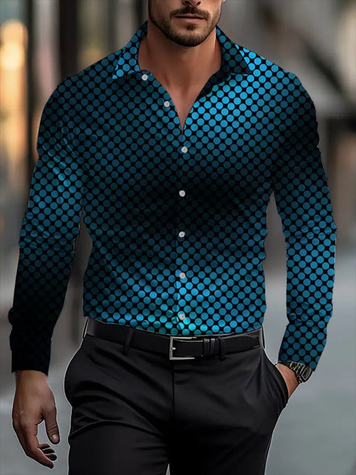 Men's Street Style Business Casual Printed Long Sleeve Shirt