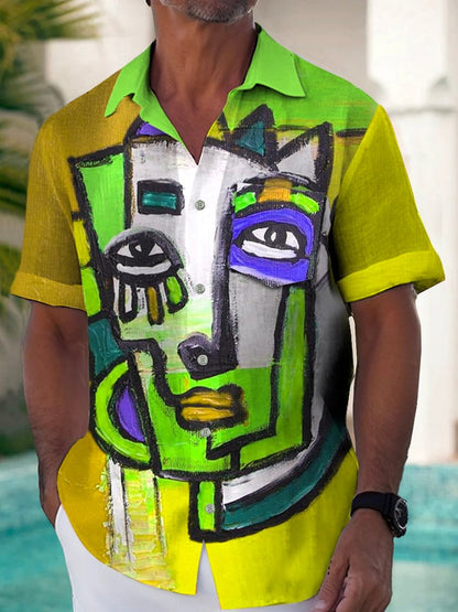 Fashion Art Irregular Printing Men's Shirt