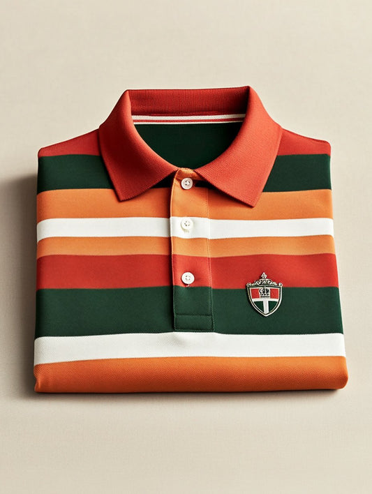 Men's Business Casual Artistic Button Short Sleeve Polo Shirt