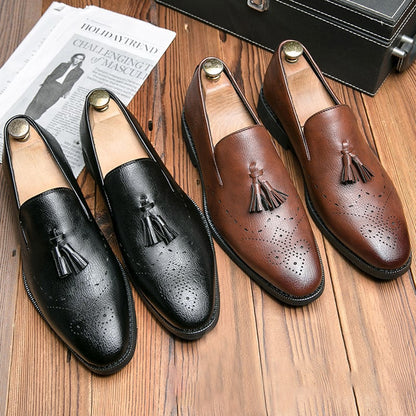 Retro Casual British Carved Tassel Leather Shoes