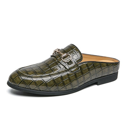 British Fashion Horsebit Heelless Breathable Faux Leather Shoes