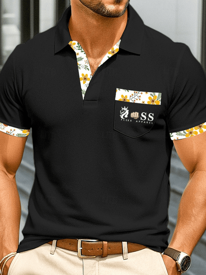 Men's Stylish Letter Print Casual Polo Shirt