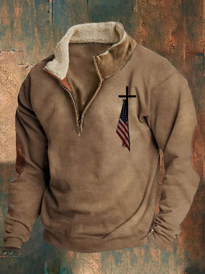 Men's Casual Faith Print Long Sleeve Sweatshirt