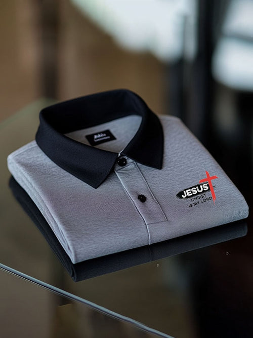 Men's Business Casual Button Short Sleeve Polo Shirt