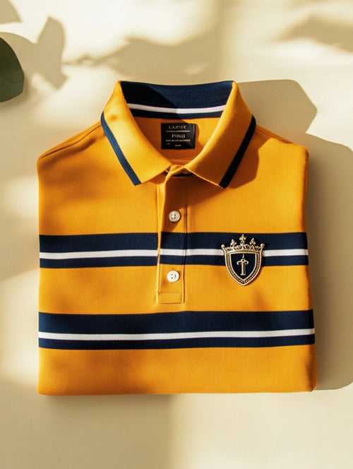 Men's Business Casual Artistic Button Short Sleeve Polo Shirt
