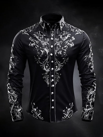 Men's Vintage Art Skull Shirt