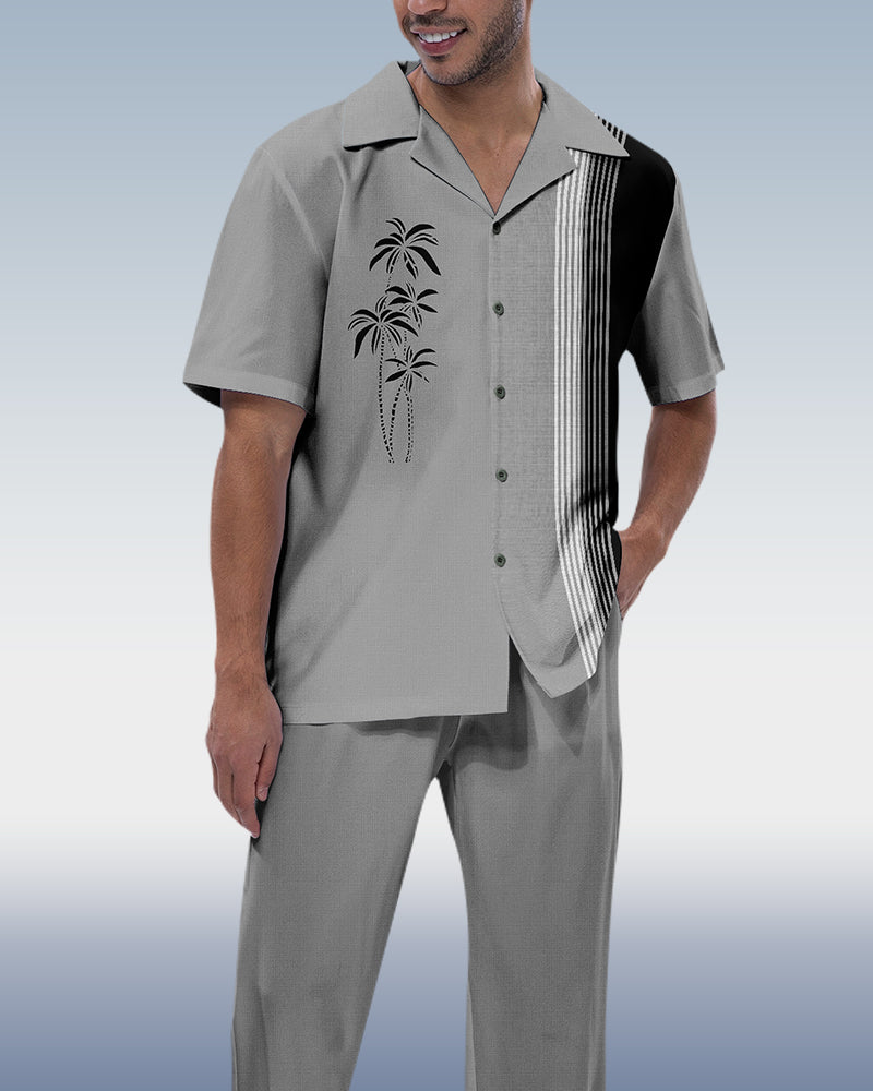 Rianmond Men's Coco Print Short Sleeve Walking Suit 230