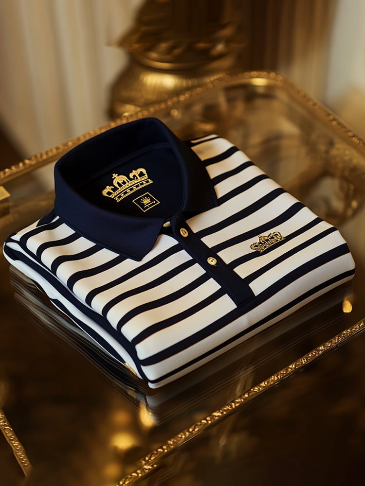 Men's Business Casual Button Short Sleeve Polo Shirt