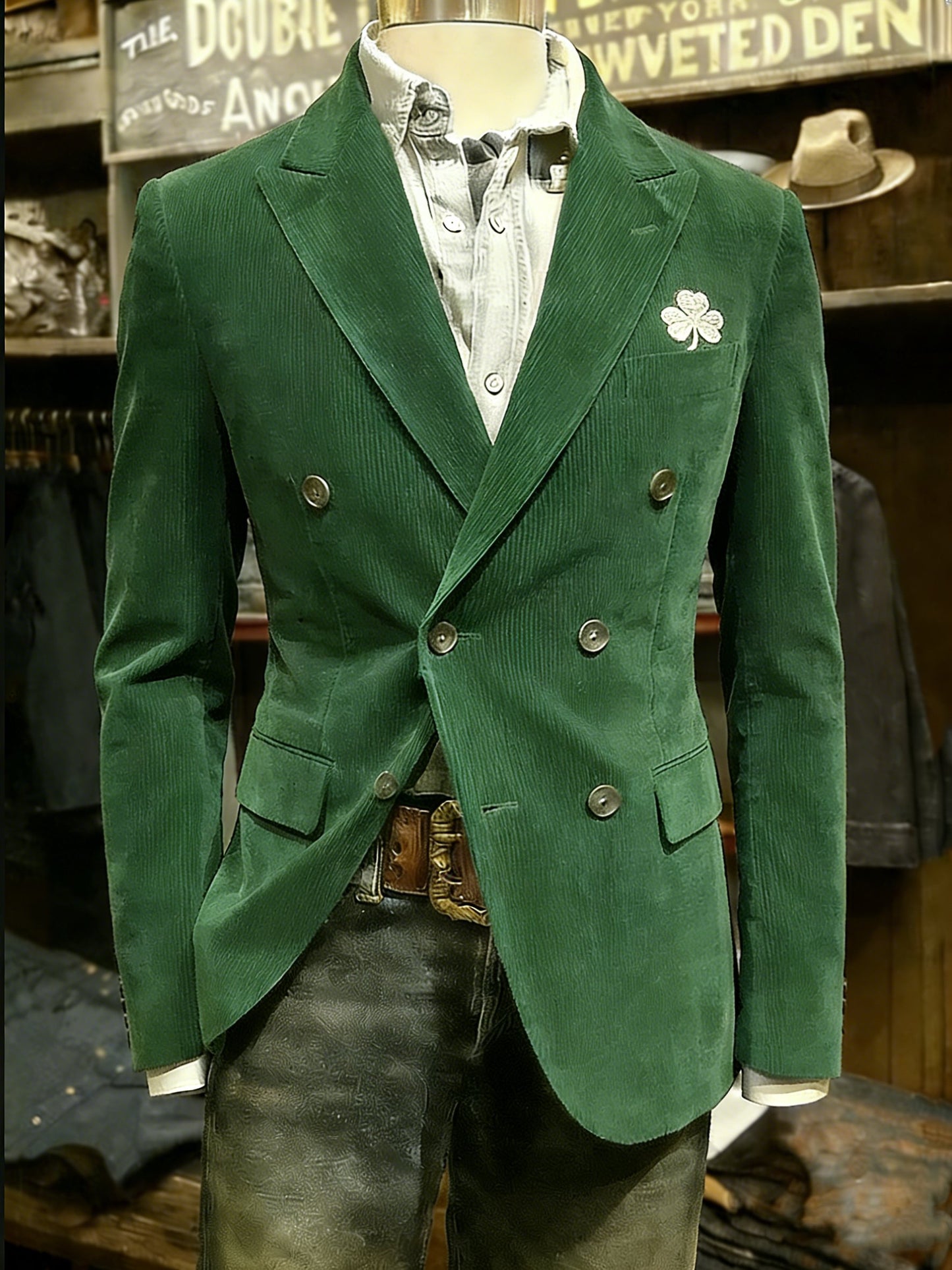 Men's Vintage Shamrock St Patrick's Day Casual Jacket