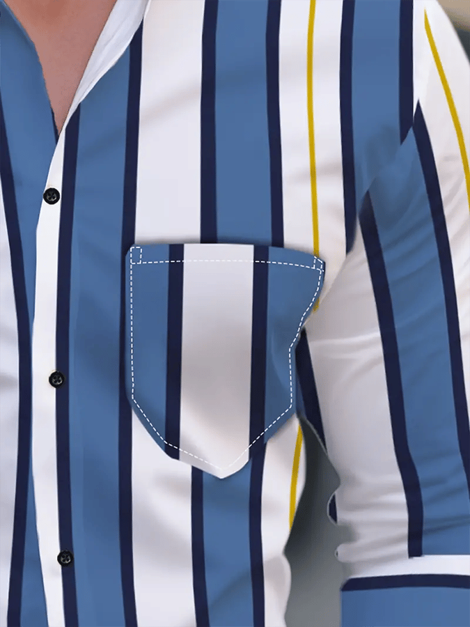 Men's Striped Business Casual Shirt