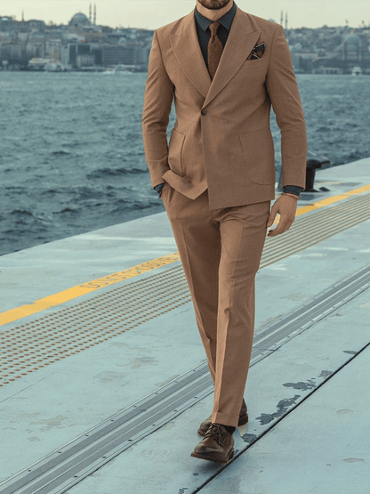 Men's Retro Single Breasted Plaid Gentleman Business Suit Jacket