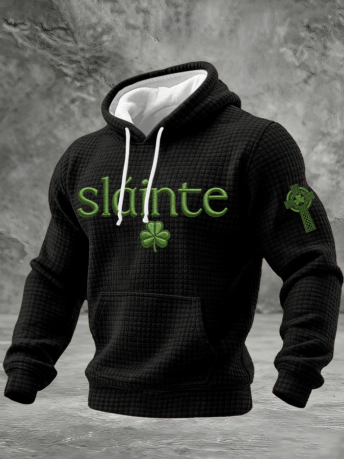 Men's St. Patrick's Day Print Checkered Hoodie