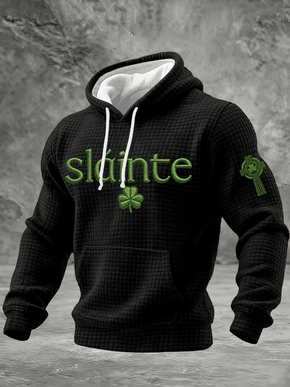 Men's St. Patrick's Day Print Checkered Hoodie