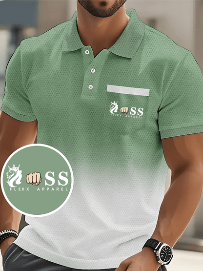 Men's Fashion Business Letter Printed Casual Polo Shirt