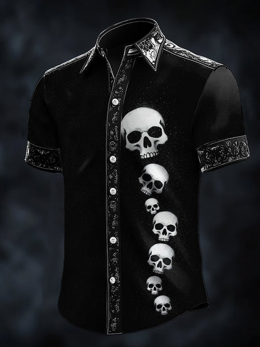 Men's Skull Art Print Shirt