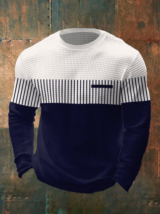 Men's Business Casual Contrast Waffle T-shirt