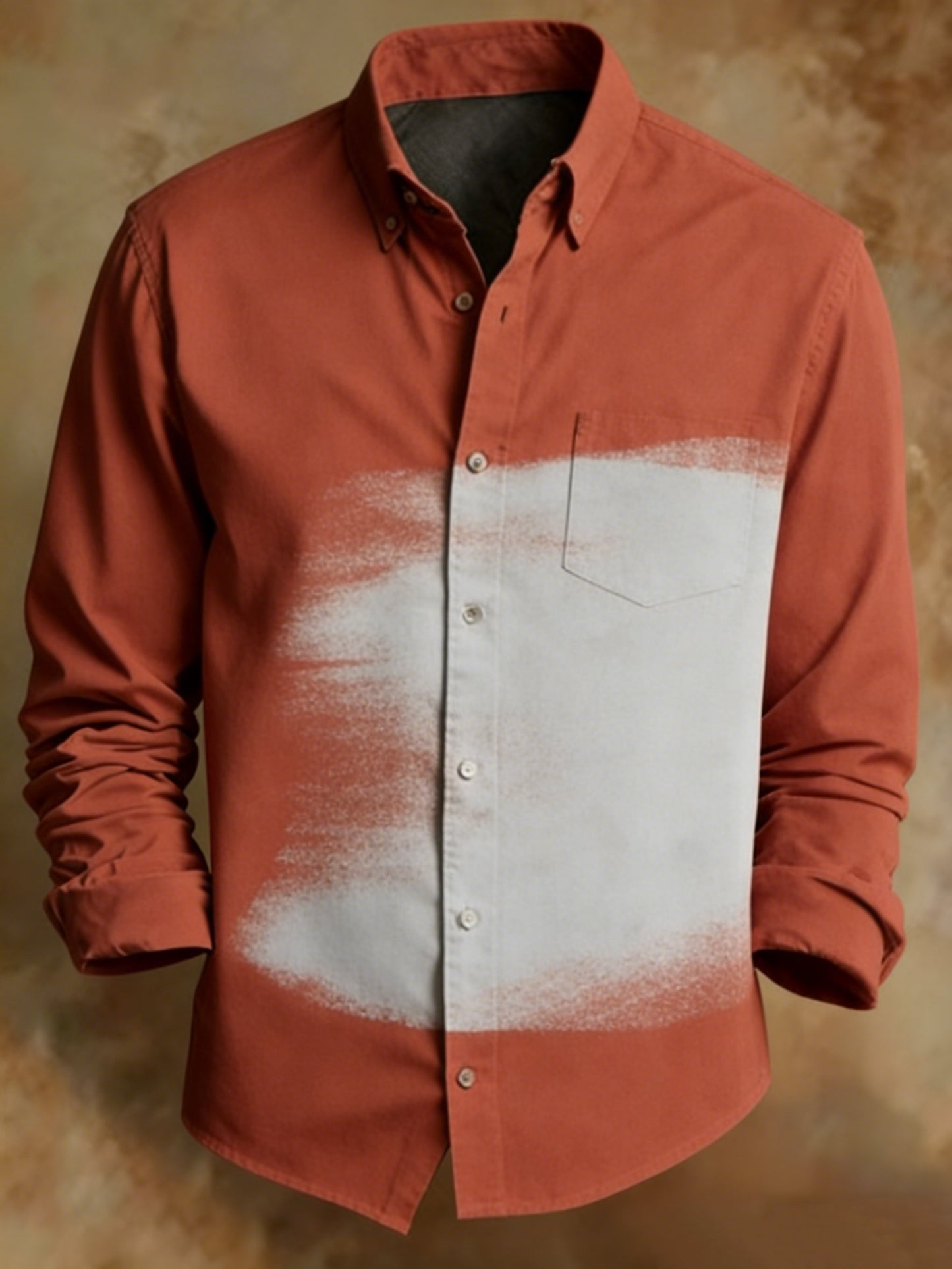 Men's Retro Abstract Colorblock Print Shirt