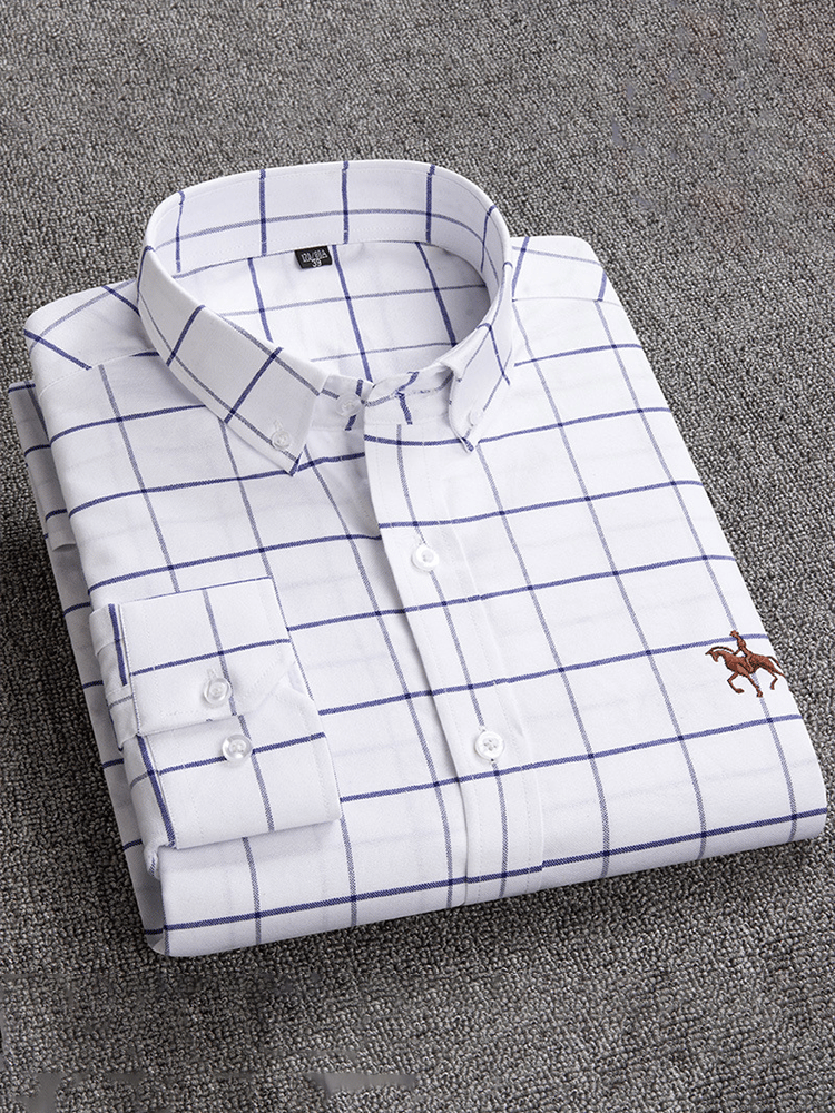 Men's 100% cotton business long-sleeved shirt
