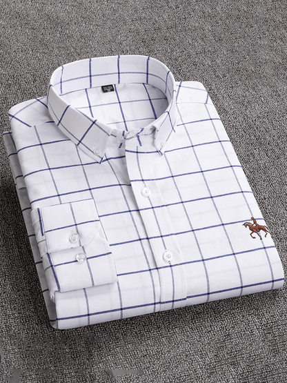 Men's 100% cotton business long-sleeved shirt
