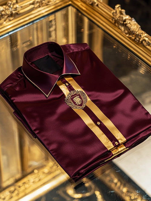 Men's Satin Luxury Business Long Sleeve Shirt