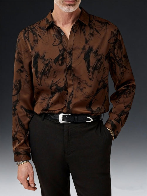 Men's Luxury Printed Long-Sleeve Shirt