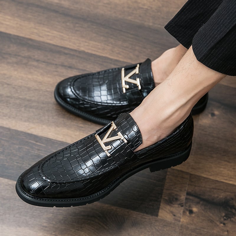European And American Fashion Pattern Design Business Casual Leather Shoes