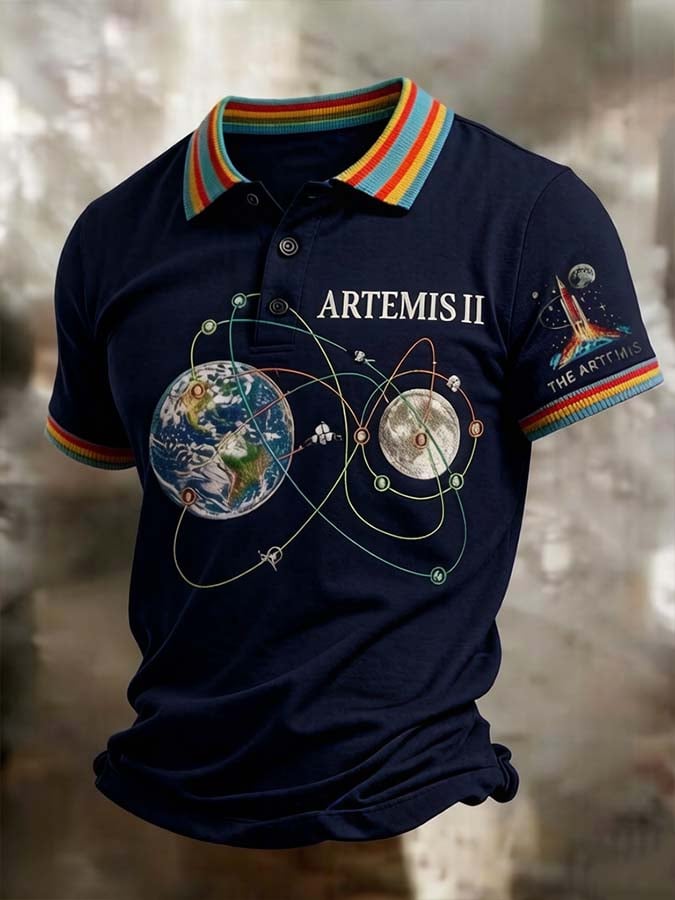 Men's Artemis II Print Polo Shirt